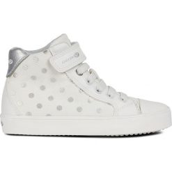 Sneakersy "Gisli" w kolorze białym. Białe trampki dziewczęce geox kids, bez wzorów, bez zapięcia. W wyprzedaży za 134,95 zł.
