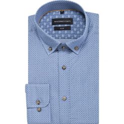 Koszula SIMONE slim KDNS000420. Niebieskie koszule męskie Giacomo Conti, m, bez wzorów, z bawełny, button down, z długim rękawem. Za 169,00 zł.