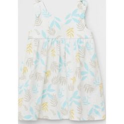 Mango Kids - Sukienka dziecięca Silviap 80-104 cm. Białe sukienki dziewczęce Mango Kids, w kwiaty, z elastanu, bez rękawów, mini, rozkloszowane. Za 45,90 zł.