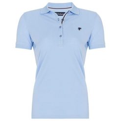 Koszulka polo w kolorze jasnoniebieskim. Niebieskie koszulki damskie marki Denim Culture, na co dzień, l, polo. W wyprzedaży za 89,95 zł.