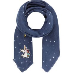 Chusty damskie: Chusta „Einhorn” w kolorze niebieskim ze wzorem – 140 x 140 cm