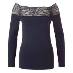 ONLY Ladies T-shirt Celest e L / S Lace Top Jrs Night Sky (rozmiar M). Koszulki damskie ONLY, s, bez wzorów, bez kołnierzyka. W wyprzedaży za 69,00 zł.