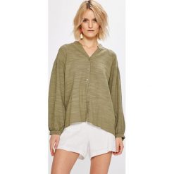 Answear - Koszula. Zielone koszule body marki ANSWEAR, s, z bawełny, ze stójką. W wyprzedaży za 99,90 zł.