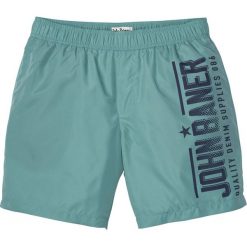 Szorty plażowe z poliestru z recyklingu, przyjazne dla środowiska bonprix niebieski mineralny. Niebieskie spodenki i szorty męskie bonprix, na plażę, xl, bez wzorów. Za 34,99 zł.