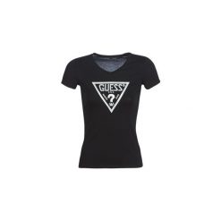 T-shirty z krótkim rękawem Guess ICON. Czarne t-shirty damskie marki Guess, s, z aplikacjami. Za 129,00 zł.