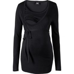 Sweter ciążowy i do karmienia bonprix czarny. Czarne swetry damskie marki bonprix, w paski, bez rękawów, bez kaptura. Za 99,99 zł.