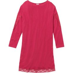 Koszula nocna z koronką bonprix jeżynowy. Różowe koszule nocne damskie bonprix, w koronkowe wzory, z bawełny. Za 54,99 zł.