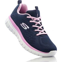 Sneakersy Skechers z pianką Memory bonprix ciemnoniebieski. Niebieskie buty sportowe damskie bonprix. Za 199,99 zł.