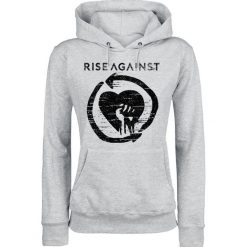 Bluzy damskie: Rise Against Distressed Heartfist Bluza z kapturem damska odcienie szarego