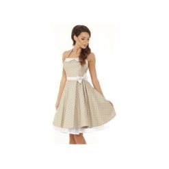 Sukienka rozkloszowana PIN UP ED01-9. Brązowe sukienki damskie marki Ella dora, uniwersalny, bez wzorów, retro, bez kołnierzyka, bez rękawów, rozkloszowane. Za 229,00 zł.