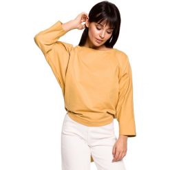 Bluza nietoperz z guzikami i wiązaniem z tyłu - żółta. Żółte bluzy damskie BE, s, bez wzorów, z elastanu, bez rękawów, bez kaptura. Za 179,00 zł.