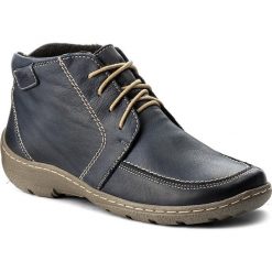 Buty zimowe damskie: Botki ŁUKBUT – 675 C.Granat