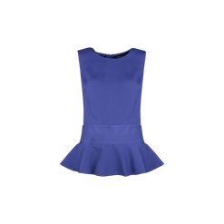 Bluzki Guess 61G472-7857Z-BOBL-N. Niebieskie bluzki damskie Guess, bez wzorów, bez kołnierzyka, bez rękawów. Za 179,00 zł.
