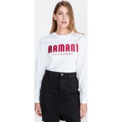 Armani Exchange Bluza Biały. Białe bluzy damskie Armani Exchange, l, z haftami, z bawełny, bez rękawów, bez kaptura. Za 473,95 zł.