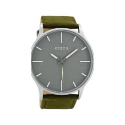 Zegarek OOZOO C8553 greengrey/grey. Zielone, analogowe zegarki męskie marki Moderntime, srebrne. Za 239,00 zł.