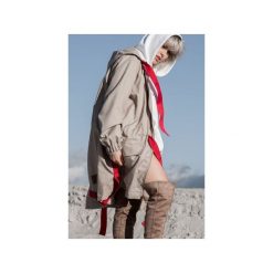 Parki damskie: Beige/Red parka coat
