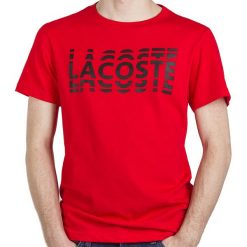 LACOSTE SPORT PRINTED COTTON BLEND T-SHIRT > TH4804-G64. Koszulki męskie Lacoste, xl, z nadrukiem, z bawełny, bez kołnierzyka, z krótkim rękawem, krótkie. W wyprzedaży za 169,99 zł.