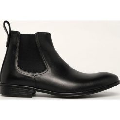 Badura - Buty skórzane. Czarne buty wizytowe męskie Badura, ze skóry, bez zapięcia. W wyprzedaży za 199,90 zł.