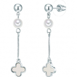 Kolczyki z perłami. Szare kolczyki damskie Pearls Special, z perłą, z mosiądzu. W wyprzedaży za 58,95 zł.
