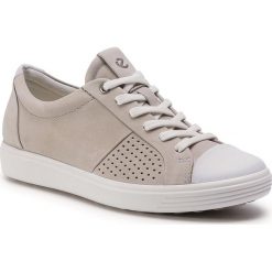 Sneakersy ECCO - Soft 7 W 43078354322 White/Concrete. Szare półbuty damskie ecco, ze skóry. Za 549,00 zł.