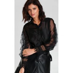 Czarna Koszula Kaden. Czarne bluzki damskie Renee, s, z aplikacjami, z koronki, eleganckie. Za 109,99 zł.