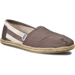 Espadryle TOMS - Classic 10005417 Dk Grey Stripe. Szare espadryle damskie Toms, bez wzorów, ze skóry, bez obcasa, na płaskiej podeszwie. W wyprzedaży za 179,00 zł.