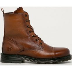 Mustang - Workery skórzane. Workery damskie Mustang, ze skóry, z okrągłym noskiem, bez obcasa, na obcasie, na sznurówki. Za 449,90 zł.