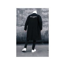 CAREFUL COAT. Czarne płaszcze damskie marki MAJORS, s, z nadrukiem, z poliesteru. Za 350,00 zł.