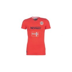 T-shirty z krótkim rękawem Geographical Norway JAYFOUR. Czerwone t-shirty męskie marki Geographical Norway, xl, bez wzorów, bez kołnierzyka, krótkie. Za 89,00 zł.