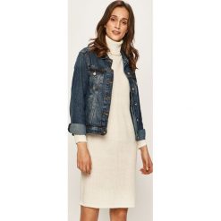 Tommy Hilfiger - Kurtka przeciwdeszczowa. Niebieskie kurtki damskie TOMMY HILFIGER, s, bez wzorów, z poliesteru, długie, z kapturem. Za 1049,00 zł.