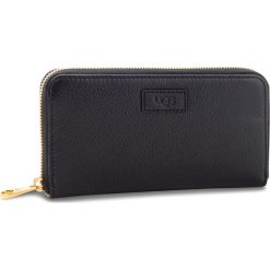 Portfele damskie: Duży Portfel Damski UGG - W Honey Zip Arnd Wallet Leather 1098634 Blk