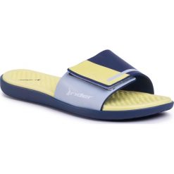 Klapki RIDER - Pool Fem 82569 Blue/Yellow 20688. Niebieskie klapki damskie Rider, bez wzorów, z tworzywa sztucznego, bez obcasa. W wyprzedaży za 99,00 zł.