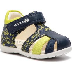 Sandały GEOX - B Elthan B. A B921PA 01054 C0749 M Navy/Lime. Niebieskie sandały chłopięce Geox, ze skóry ekologicznej, bez zapięcia. Za 179,00 zł.