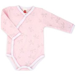 Makoma Kopertowe Body Dziewczęce Butterfly 62 Biały/Różowy. Różowe body niemowlęce Makoma, bez wzorów, z długim rękawem. Za 35,00 zł.