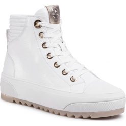 Trampki MICHAEL MICHAEL KORS - Keegan High Top 43R0KEFE2L Opt/Plgold. Białe półbuty damskie MICHAEL Michael Kors, l, bez wzorów, ze skóry, bez kołnierzyka. Za 869,00 zł.