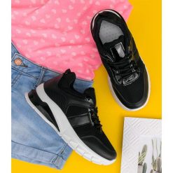 Buty sportowe damskie N/M BM-586 Czarne. Czarne buty sportowe damskie N/M, bez wzorów, z tkaniny, sportowe. Za 89,00 zł.