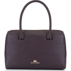 Torebka damska. Zielone kuferki damskie Wittchen, w paski, ze skóry, retro, bez dodatków. W wyprzedaży za 329,90 zł.