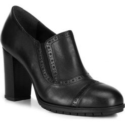 Buty damskie. Czarne czółenka damskie Wittchen, bez wzorów, ze skóry, na wysokim obcasie. Za 599,90 zł.