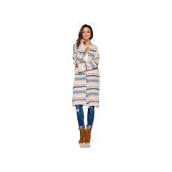 Idealny kardigan oversize LS221. Brązowe kardigany damskie Lemoniade, w kolorowe wzory, z moheru. Za 169,90 zł.