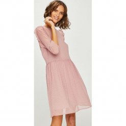 Answear - Sukienka. Szare sukienki mini ANSWEAR, na co dzień, l, z elastanu, casualowe, z okrągłym kołnierzem, rozkloszowane. W wyprzedaży za 139,90 zł.