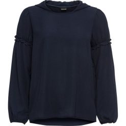 Bluzka z kapturem bonprix ciemnoniebieski. Niebieskie koszulki damskie bonprix, bez wzorów, z kapturem. Za 69,99 zł.