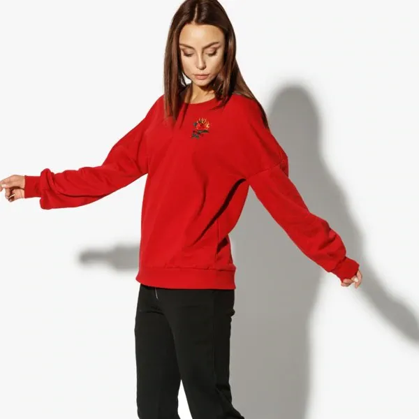 Confront Bluza Rose , czerwony, rozmiar M. Czerwone bluzy damskie Confront, s, z aplikacjami, z bawełny, bez rękawów, bez kaptura. W wyprzedaży za 49,99 zł.