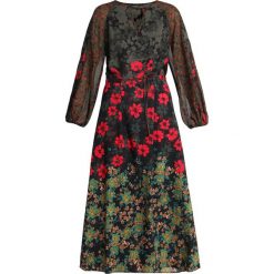 Sisley MIXED FLORAL PRINT DRESS Długa sukienka multicoloured. Brązowe długie sukienki damskie marki Sisley, z elastanu, z długim rękawem, długie. Za 639,00 zł.