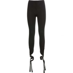 Legginsy ze sznurowaniem bonprix czarny. Czarne spodnie damskie bonprix, bez wzorów. Za 59,99 zł.