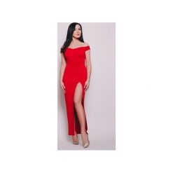 GRACE SUKIENKA MAXI CZERWONA. Czerwone długie sukienki Aile, m, z materiału, eleganckie, z długim rękawem, dopasowane. Za 279,00 zł.