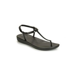 Japonki FitFlop IQUSHION SPLASH - PEARLISED. Czarne klapki damskie FitFlop, bez wzorów, bez obcasa. W wyprzedaży za 104,30 zł.