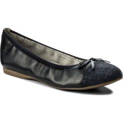 Baleriny TAMARIS - 1-22129-20 Navy/Glam 737. Niebieskie baleriny damskie Tamaris, bez wzorów, ze skóry ekologicznej, bez obcasa. W wyprzedaży za 189,00 zł.