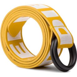Pasek Męski DIESEL - B-Letter X06039 PS919 T3026. Żółte paski męskie Diesel, w paski, ze skóry. W wyprzedaży za 269,00 zł.