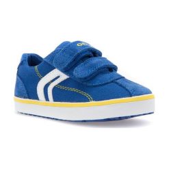 Geox Tenisówki Chłopięce Kilwi 23 Niebieskie. Niebieskie buty chłopięce sportowe marki Geox, z materiału. W wyprzedaży za 149,00 zł.