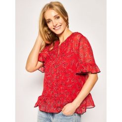 Bluzka Tommy Jeans Frill DW0DW07952. Czerwone bluzki damskie Tommy Jeans, l, bez wzorów, z poliesteru, bez kołnierzyka, bez rękawów. W wyprzedaży za 239,00 zł.